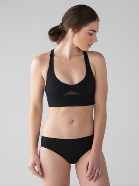 lululemon athletica Rising Tides Black T-Back Bikini Top